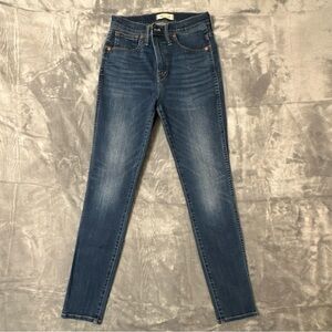 Madewell 10" High Rise Skinny Denim Jeans Women's Size 27 Dark Wash Blue Stretch